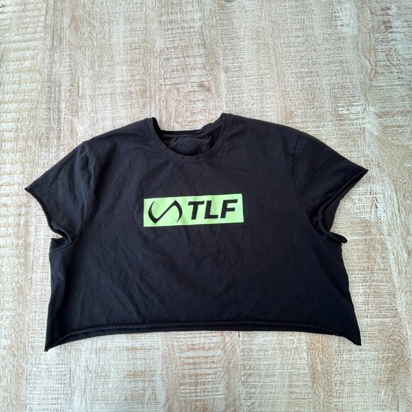 TLF Apparel Black Crop Short Sleeve T-Shirt Size Large - Picture 5 of 6